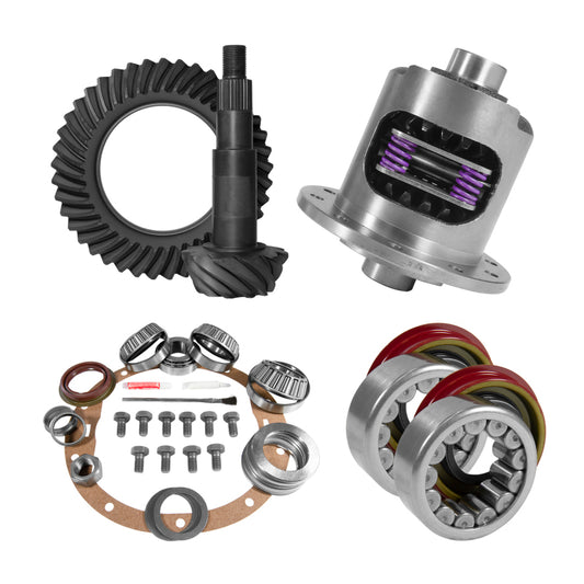 Yukon 8.6in GM 4.56 Rear Ring & Pinion Install Kit 30 Spline Positraction Axle Bearings and Seals