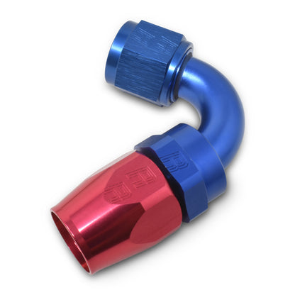 Russell Performance -12 AN Red/Blue 120 Degree Full Flow Swivel Hose End (With 1-1/8in Radius)