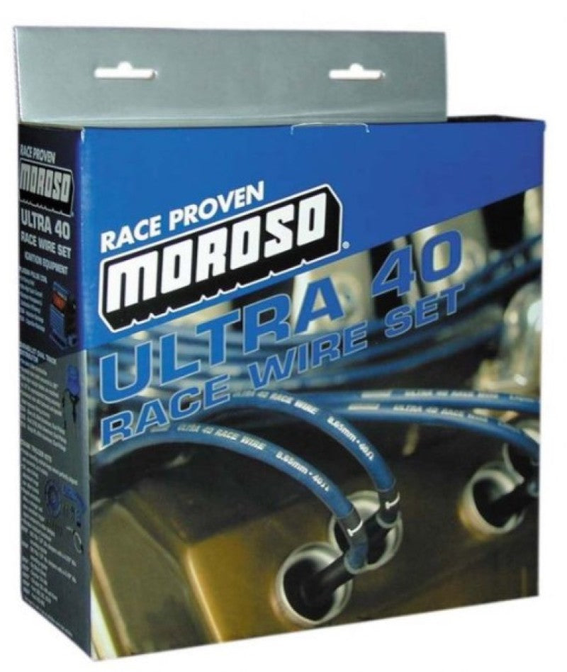 Moroso Chevrolet Small Block (Raised Cam) Ignition Wire Set - Ultra 40 - Unsleeved - Black