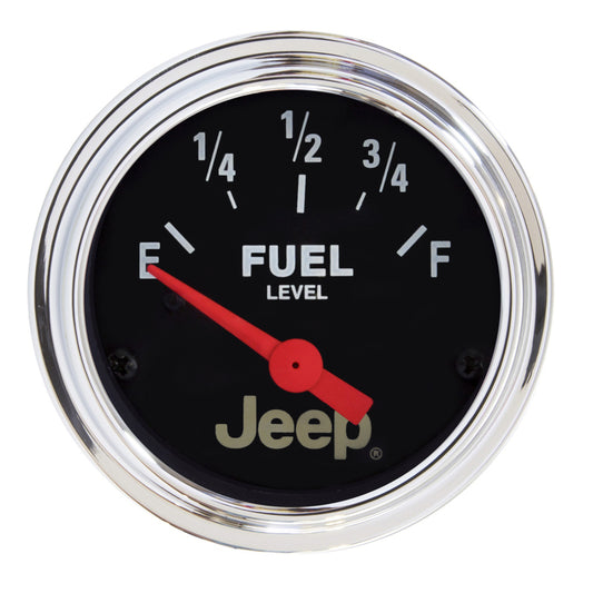 Autometer Jeep 52mm 0 OHMS Empty/90 OHMS Full Short Sweep Electronic Fuel Level Gauge