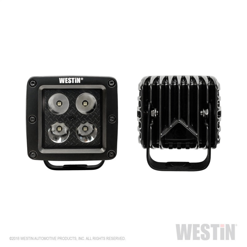 Westin HyperQ LED Auxiliary Lights 3in x 3in cube 20w Flood - Black