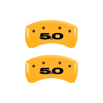 MGP Rear set 2 Caliper Covers Engraved Rear Cobra Yellow finish black ch