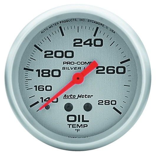 AutoMeter Gauge Oil Temp 2-5/8in. 140-280 Deg. F 8ft. Liquid Filled Mech Ultra-Lite