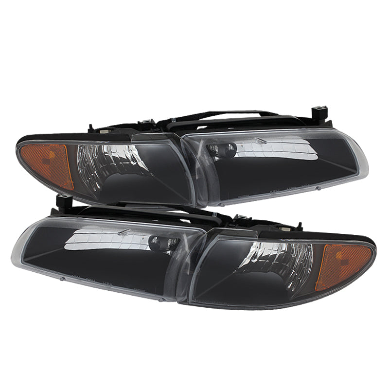 Xtune Pontiac Grand Prix 97-03 Crystal Headlights w/ Amber Corner Lights HD-JH-PGPRIX-SET-AM-BK