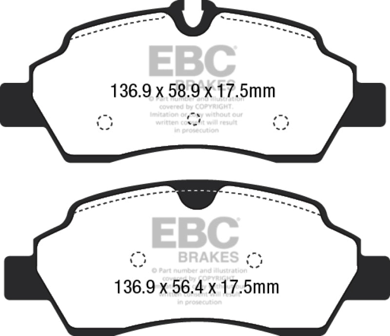 EBC 15+ Ford Transit 2.2 TD Ultimax2 Rear Brake Pads