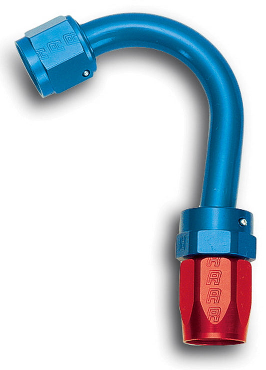 Russell Performance -6 AN Red/Blue 150 Degree Full Flow Swivel Hose End (With 1in Radius)