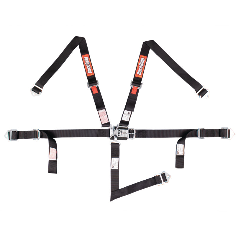 RaceQuip Black JR. L & L 5pt Harness