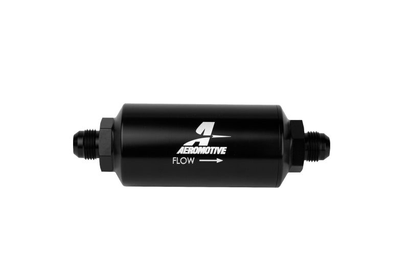 Aeromotive - In-Line Filter - AN-08 size Male - 10 Micron Microglass Element - Bright-Dip Black