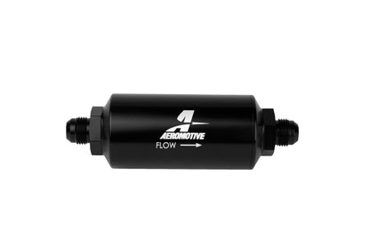 Aeromotive - In-Line Filter - AN-08 size Male - 10 Micron Microglass Element - Bright-Dip Black