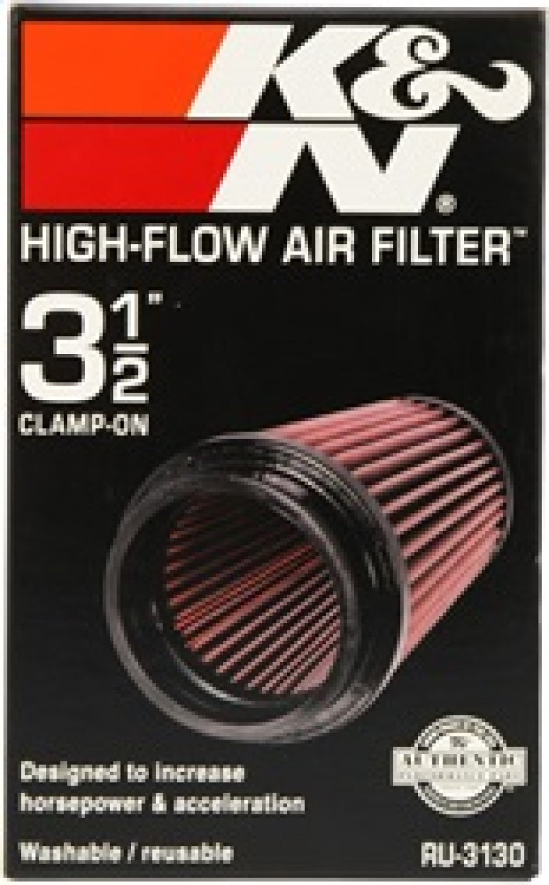 K&N Filter Universal Rubber Filter 3 1/2 inch Flange 4 5/8 inch Base 3 1/2 inch Top 7 inch Height