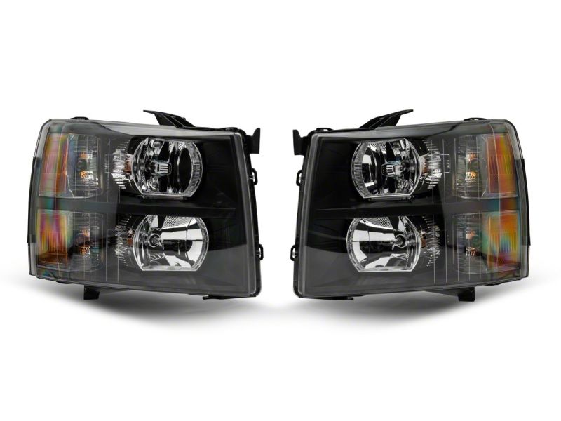 Raxiom 07-13 Chevrolet Silverado 1500 Euro Headlights- Blk Housing (Clear Lens)