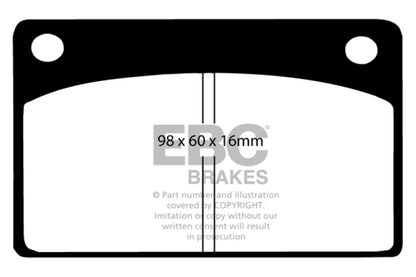 EBC 66-68 Volvo 140 1.8 Redstuff Front Brake Pads