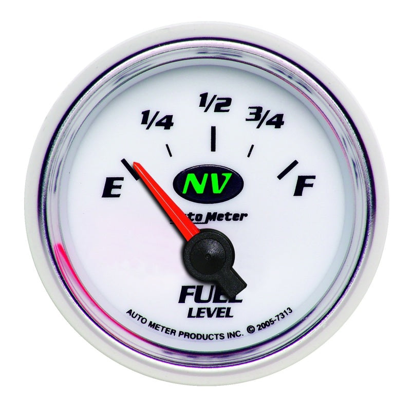 Autometer NV 2-1/16in 0 Ohms - Empty To 90 Ohms - Full Electric Fuel Level Gauge
