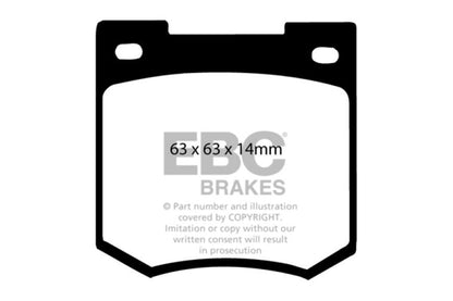 EBC 67-70 Ford Cortina 1.6 Yellowstuff Front Brake Pads