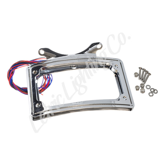 Letric Lighting 12-16 Dyna Switchbach Perfect Plate Light Chrome Curved License Plate Frame