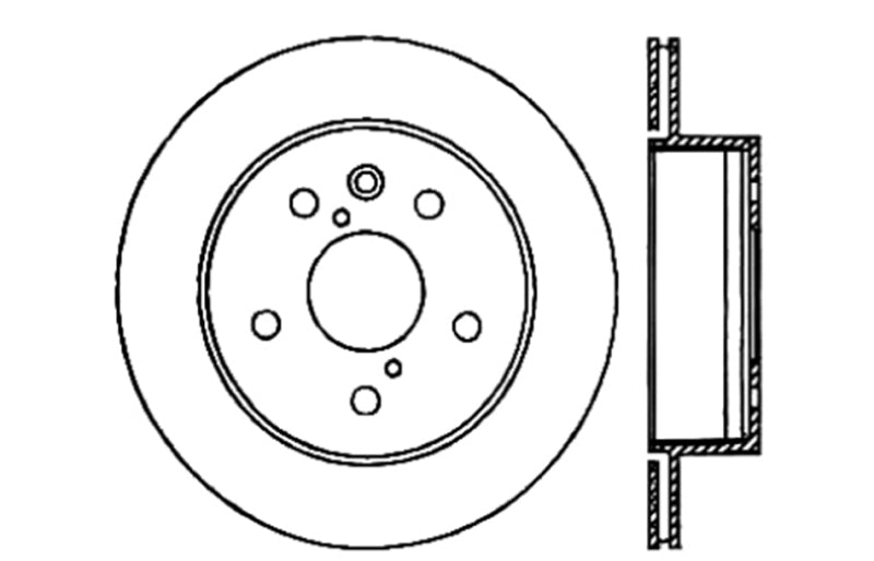 StopTech Power Slot 06-11 Lexus GS Series / 06-12 IS350 Rear Left Drilled & Slotted Rotor