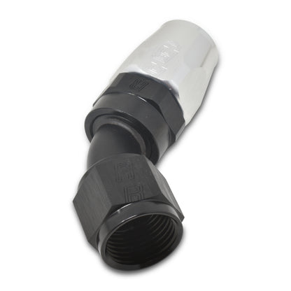 Russell Performance -12 AN Black/Silver 45 Degree Full Flow Hose End