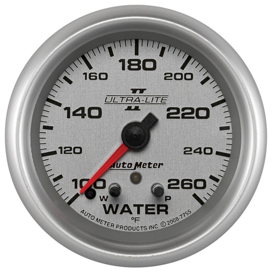 Autometer Ultra-Lite II 2-5/8in 260 Deg F Stepper Motor w/ Peak & Warn Water Temp Gauge