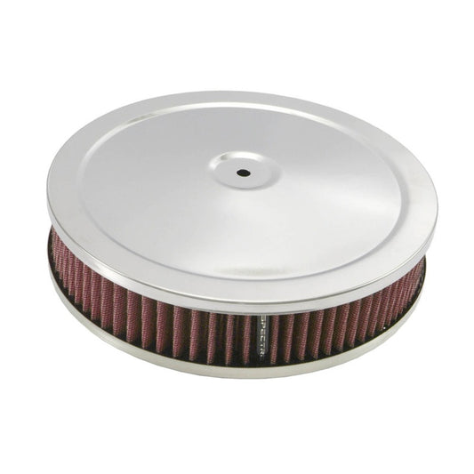 Spectre HPR Round Air Cleaner 9in. X 2in. - Chrome/Red