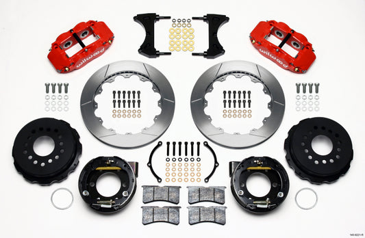 Wilwood Narrow Superlite 4R Rear P-Brk Kit 12.88in Red 2005-2014 Mustang