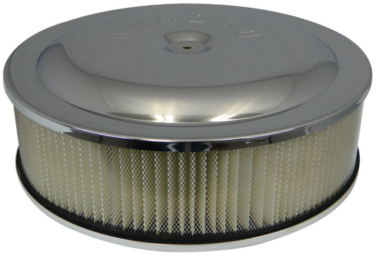 Moroso Racing Air Cleaner - 16in x 4in Filter - Offset - Raised Bottom - Clear Powder Coat