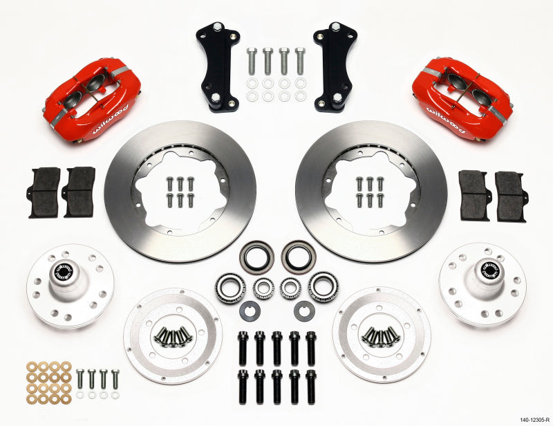 Wilwood Forged Dynalite Front Kit 11.00in Red Heidts Tri -5 2 inch Drop Spindle