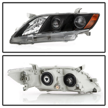 xTune 07-09 Toyota Camry Halogen OEM Headlights - Black (HD-JH-TCAM08-AM-BK)