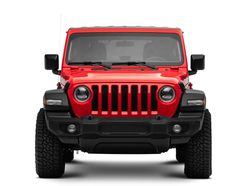 Raxiom 18-22 Jeep Wrangler JL/JT Axial Series LED Headlights- Black Housing (Clear Lens)