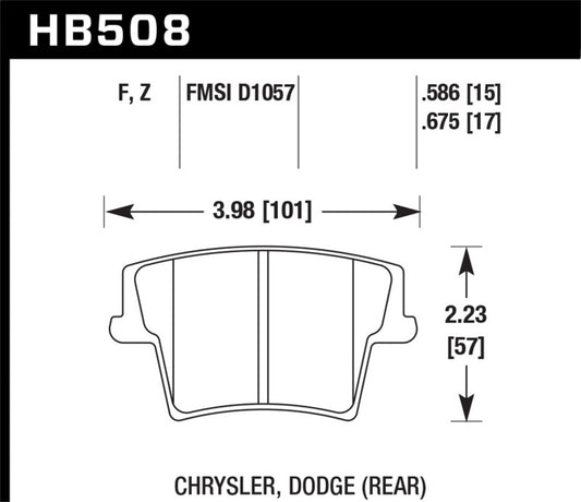 Hawk 05-14 Chrysler 300 HPS 5.0 Rear Brake Pads