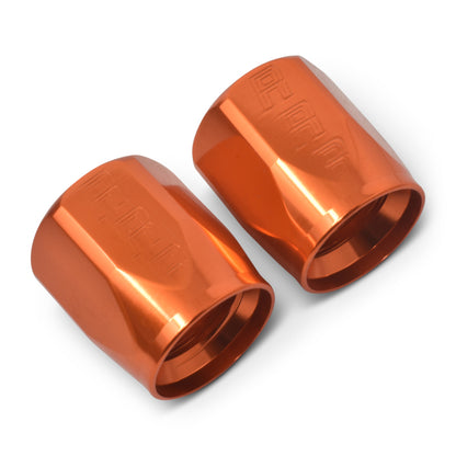 Russell Performance 2-Piece -8 AN Anodized Full Flow Swivel Hose End Sockets (Qty 2) - Orange