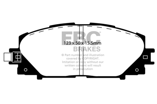 EBC 11+ Lexus CT200h 1.8 Hybrid Ultimax2 Front Brake Pads