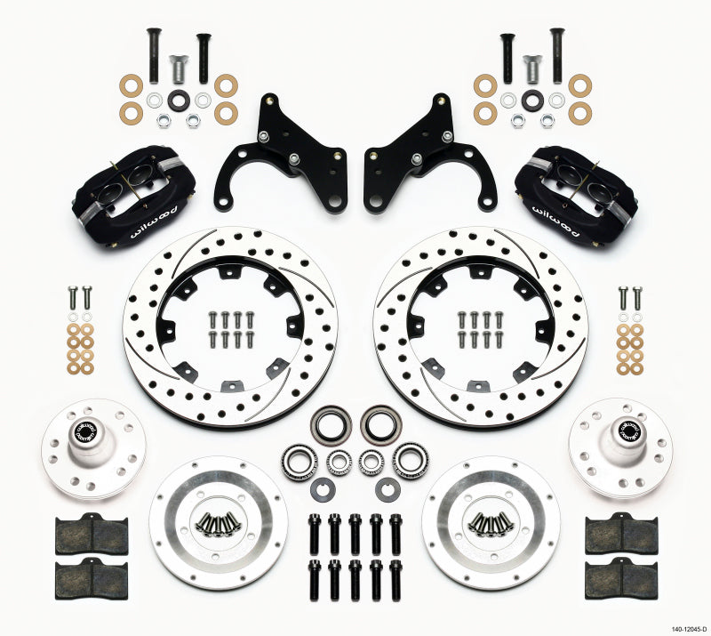 Wilwood Forged Dynalite Front Kit 12.19in Drilled 69-70 Impala Drum/Disc 69-82 Vette