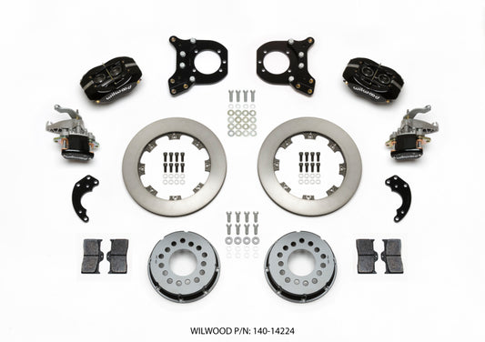 Wilwood Forged Dynalite P/S Rear Kit w/MC4 P-Brake Chev 12 Bolt w/Clip Eliminator