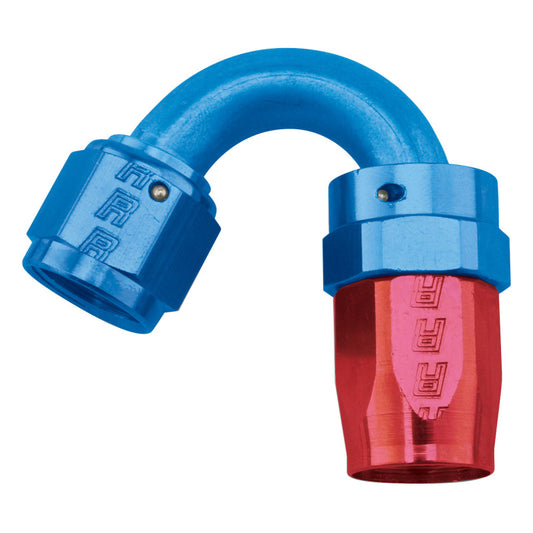 Russell Performance -8 AN Red/Blue 150 Degree Full Flow Swivel Hose End (With 3/4in Radius)