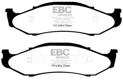 EBC 97-99 Jeep Cherokee 2.5 82mm High Rotors Extra Duty Front Brake Pads