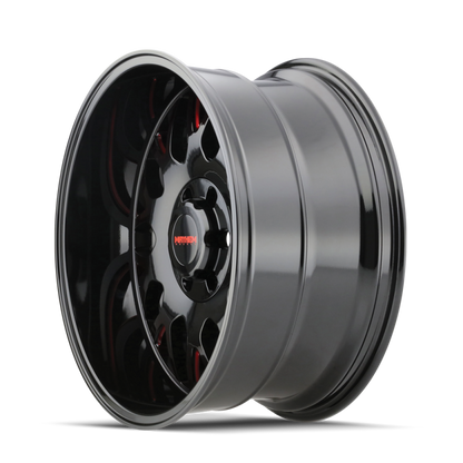 Mayhem 8110 Tripwire 20x10 / 8x165.1 BP / -19mm Offset / 130.8mm Hub Black w/ Prism Red Wheel