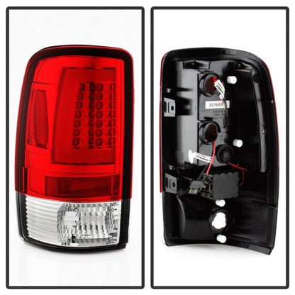 Spyder 00-06 Chevy Suburban 1500/2500 V2 Light Bar LED Tail Lights -Red Clr (ALT-YD-CD00V2-LBLED-RC)