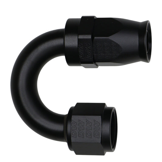 DeatschWerks 10AN Female Flare Swivel 180-Degree Hose End PTFE - Anodized Matte Black