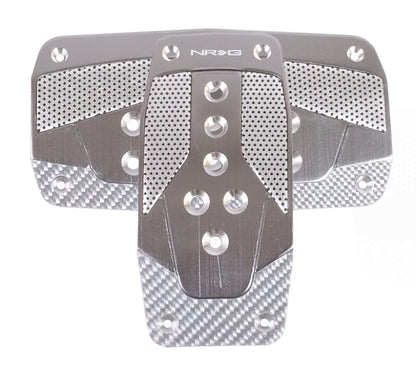 NRG Aluminum Sport Pedal A/T - Gunmetal w/Silver Carbon