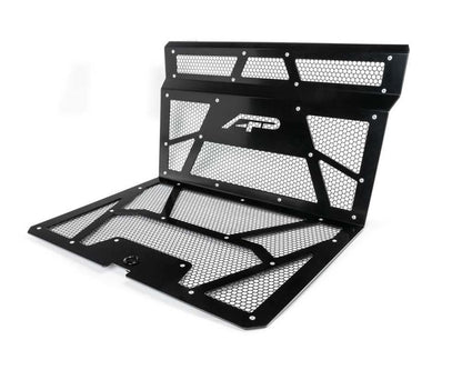 Agency Power 14-18 Polaris RZR XP 1000 / XP Turbo Vented Engine Cover - Gloss Black/Gloss Black Mesh