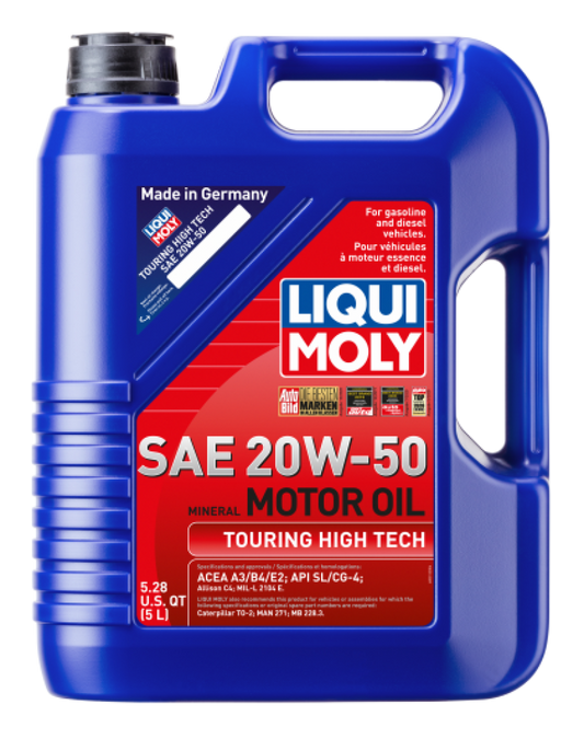 LIQUI MOLY 5L Touring High Tech Motor Oil SAE 20W50 - Single