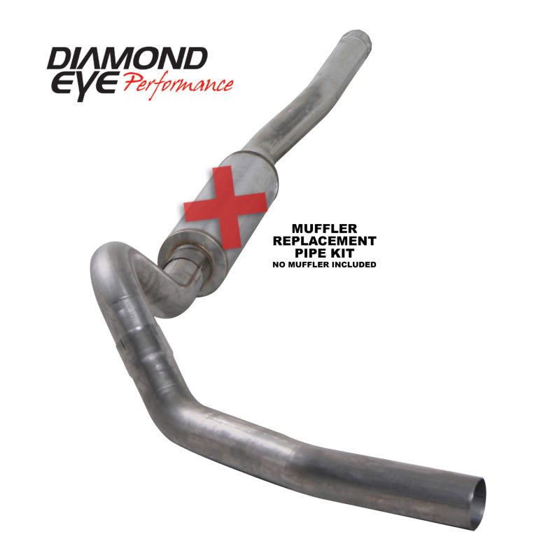 Diamond Eye KIT 4in Catback Single MFLR RPLCMENT PIPE SS CHEVY/GMC 6.6L 2500/3500 2006-2007.5