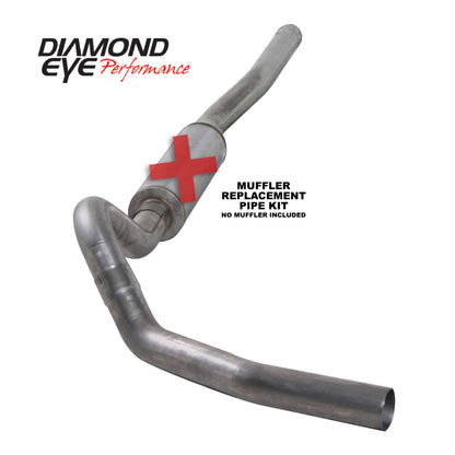 Diamond Eye KIT 4in Catback Single MFLR RPLCMENT PIPE SS CHEVY/GMC 6.6L 2500/3500 2006-2007.5