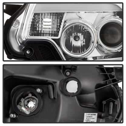 Spyder Toyota Tacoma 12-16 Projector Headlights Light Bar DRL Chrome PRO-YD-TT12-LBDRL-C