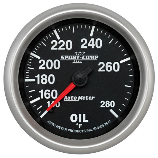 AutoMeter Gauge Oil Temp 2-5/8in. 140-280 Deg. F Mechanical Sport-Comp II