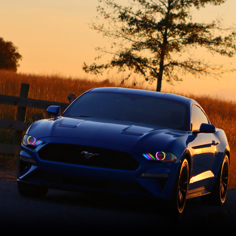 Oracle 18-21 Ford Mustang Dynamic DRL w/ Halo Kit & Sequential Turn Signal - ColorSHIFT