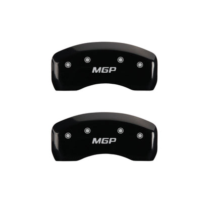 MGP 4 Caliper Covers Engraved Front & Rear MGP Black finish silver ch