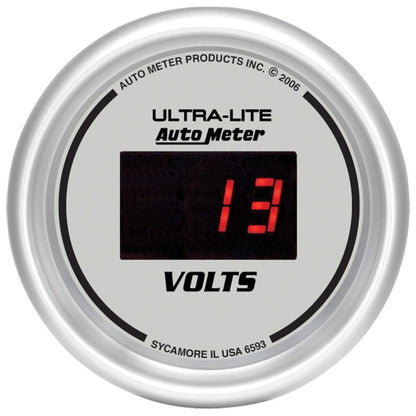 Autometer Ultra-Lite 2-1/16in 8-18 Volts Digital Voltmeter