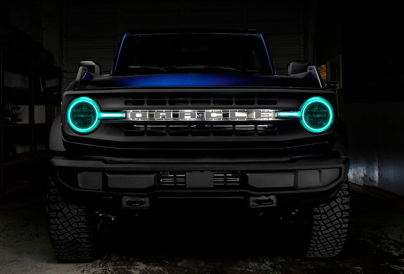 Oracle 21-22 Ford Bronco Headlight Halo Kit w/DRL Bar - Base Headlights -w/2.0 Controller