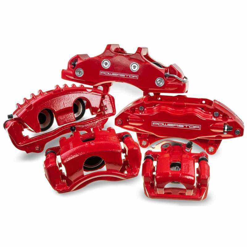 Power Stop 90-91 Lexus ES250 Rear Red Calipers w/Brackets - Pair